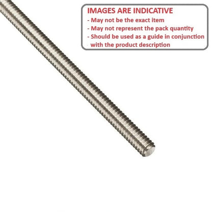 Allthread Threaded Rod    M4 x 1000 mm  -  Stainless 316 Grade - MBA  (1 Length)