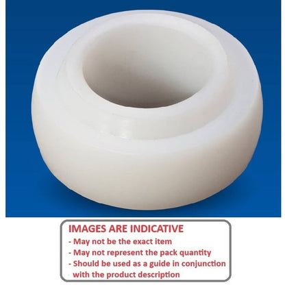 Plastic Bearing   25.4 x 52 x 18 Solid mm  - Insert for Plastic Housings Acetal Solid - Spherical OD - MBA  (Pack of 5)
