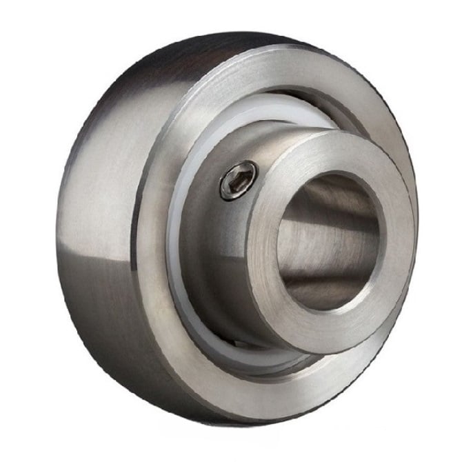 316 Stainless Steel Bearing   22.225 x 52 x 34 mm  - Insert for Plastic Housings Stainless 316 Grade - Spherical OD - KMS  (Pack of 1)