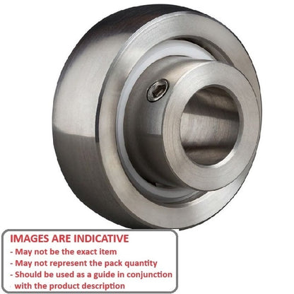 316 Stainless Steel Bearing   25.4 x 52 x 34 mm  - Insert for Plastic Housings Stainless 316 Grade - Spherical OD - KMS  (Pack of 1)