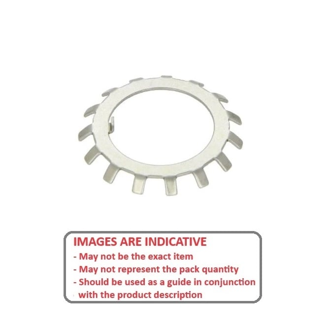 Lock Washer   45 x 61.12 x 17 mm  - Tabbed for nuts Spring Steel - Bent Outwards - 17 Tabs - MBA  (Pack of 3)