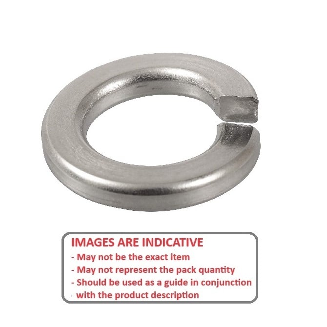 Lock Washer    3.175 x 6.2 x 0.8 mm  - Split Stainless 316 Grade - MBA  (Pack of 10)
