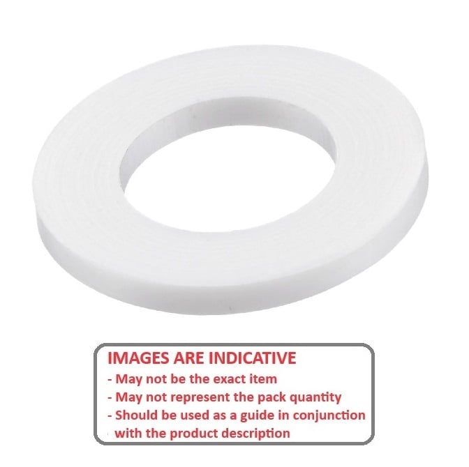 Flat Washer    6 x 14 x 1 mm  -  Nylon - MBA  (Pack of 100)