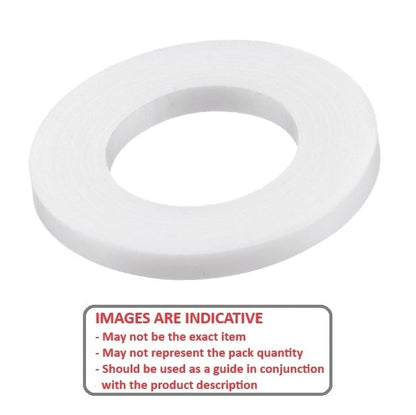 Flat Washer    6 x 14 x 1 mm  -  Nylon - MBA  (Pack of 100)