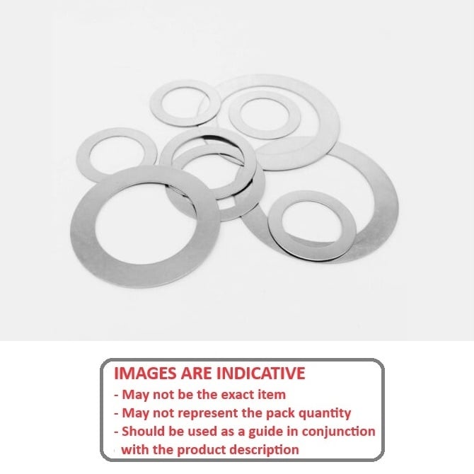 Shim Washer    3.175 x 4.763 x 0.051 mm Stainless 316 Grade - MBA  (Pack of 5)