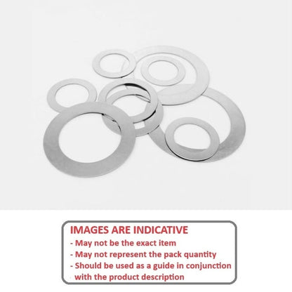 Shim Washer    3.175 x 4.763 x 0.305 mm Stainless 316 Grade - MBA  (Pack of 5)