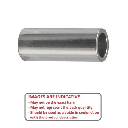 Round Spacer    4 x 8 x 10 mm  - Through Bore Stainless 303-304 - 18-8 - A2 - MBA  (Pack of 100)