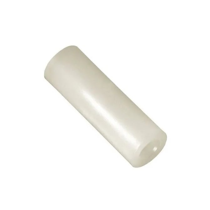 Round Spacer    6 x 10 x 25 mm  - Through Bore Nylon - MBA  (Pack of 50)